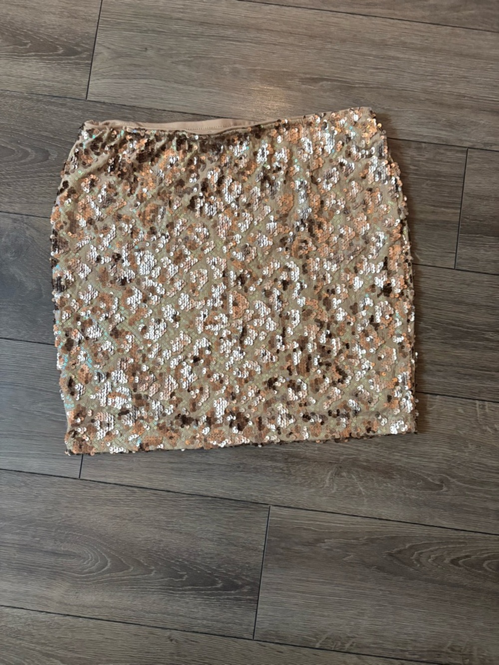 Charlotte Russe Rose Gold Sequin Mini Skirt